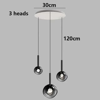 Moonlight Globes Glass Stone Pendant Chandelier – Modern Staircase Light Fixture-Staircase Chandeliers