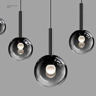 Moonlight Globes Glass Stone Pendant Chandelier – Modern Staircase Light Fixture-Staircase Chandeliers