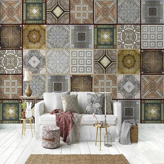 Moroccan Wallpaper Mural: Enhance Your Space-Geometric Shapes Wallpaper