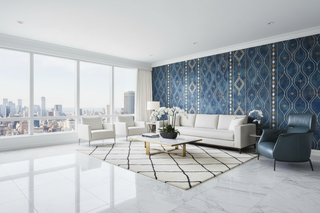 Morrocon Blue Abstract Wallpaper Mural