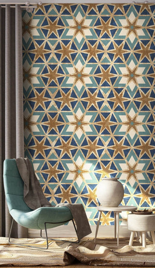 Morrocon Themed Geometric Wallpaper Mural-Geometric Shapes Wallpaper