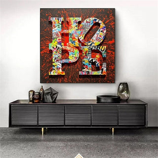 Motivational Graffiti Art Print on Canvas - Street Art Home Decor-Wall Posters