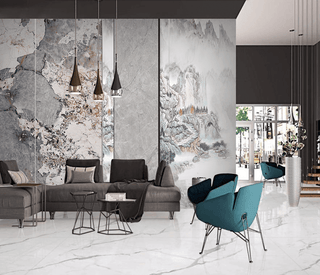 Mountain Scenery: Marble Wallpaper Murals-Marble Design Wallpaper