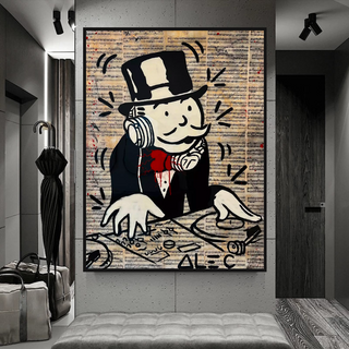 Mr Monopoly Canvas Wall Art: Elevate Your Music DJ Setup-Wall Posters
