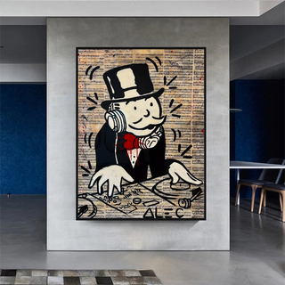 Mr Monopoly Canvas Wall Art: Elevate Your Music DJ Setup-Wall Posters