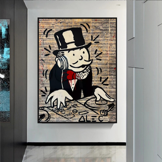 Mr Monopoly Canvas Wall Art: Elevate Your Music DJ Setup-Wall Posters