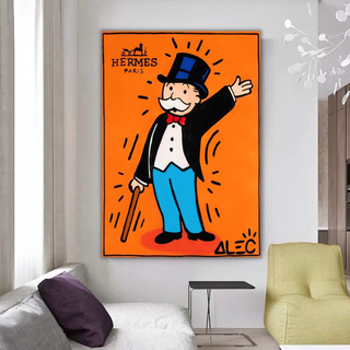 Mr Monopoly Canvas Wall Art Hermes – Luxury Home Decor-Wall Posters