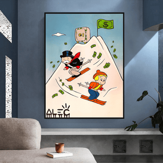 Mr Monopoly Canvas Wall Art: Premium Skiing Home Decor-Wall Posters