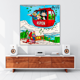 Mr Monopoly Canvas Wall Art: Showcase the Iconic Swiss Alps-Wall Posters
