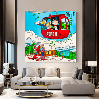 Mr Monopoly Canvas Wall Art: Showcase the Iconic Swiss Alps-Wall Posters