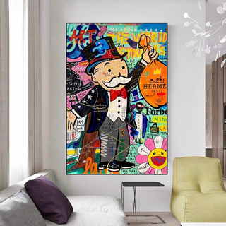 Mr Monopoly Money Bag Wall Art-Wall Posters