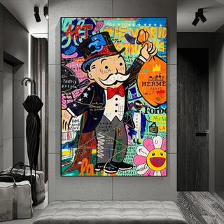 Mr Monopoly Money Bag Wall Art-Wall Posters