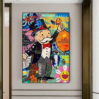 Mr Monopoly Money Bag Wall Art-Wall Posters