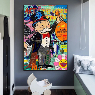 Mr Monopoly Money Bag Wall Art-Wall Posters