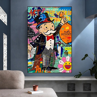 Mr Monopoly Money Bag Wall Art-Wall Posters