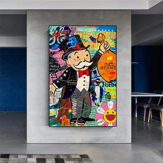 Mr Monopoly Money Bag Wall Art-Wall Posters