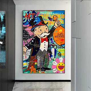 Mr Monopoly Money Bag Wall Art-Wall Posters