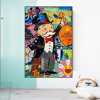 Mr Monopoly Money Bag Wall Art-Wall Posters