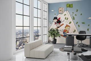 Mr Monopoly & Richie Rich Skiing Wallpaper Mural