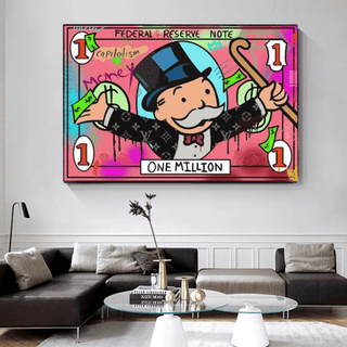 Mr Monopoly Wall Art - One Million Money Art-Wall Posters