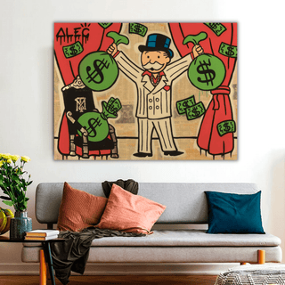 Mr White Money Bags - Alec Monopoly Wall Art-Canvas Wall Art