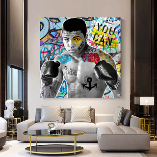 Muhammad Ali Boxer Graffiti Canvas Wall Art-Boxing Wall Art