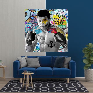 Muhammad Ali Boxer Graffiti Canvas Wall Art-Boxing Wall Art