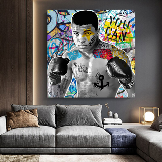 Muhammad Ali Boxer Graffiti Canvas Wall Art-Boxing Wall Art