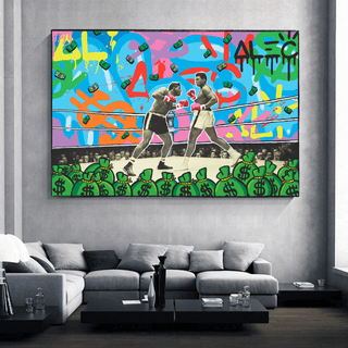 Muhammad Ali Boxing King in the Ring by Alec Canvas Wall Art-Boxing Wall Art