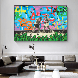 Muhammad Ali Boxing King in the Ring by Alec Canvas Wall Art-Boxing Wall Art