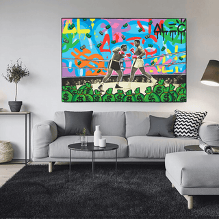 Muhammad Ali Boxing King in the Ring by Alec Canvas Wall Art-Boxing Wall Art