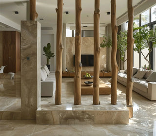 Natural Dry Branches Partition – Log Trunk Room Divider