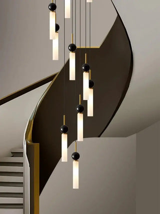 Natural Marble Pendant Chandelier – Modern Staircase Lighting-Staircase Chandeliers