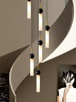Natural Marble Pendant Chandelier – Modern Staircase Lighting-Staircase Chandeliers