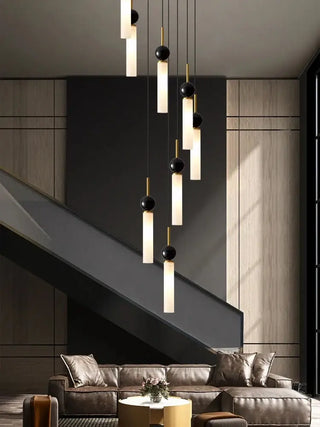Natural Marble Pendant Chandelier – Modern Staircase Lighting-Staircase Chandeliers