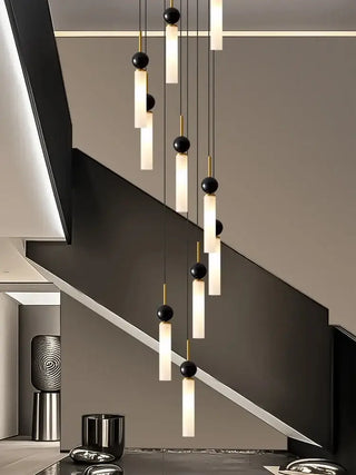 Natural Marble Pendant Chandelier – Modern Staircase Lighting-Staircase Chandeliers
