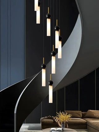 Natural Marble Pendant Chandelier – Modern Staircase Lighting-Staircase Chandeliers