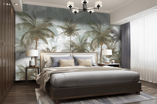 Diseño de Palmas Naturales - Mural de Papel Tapiz de Bosque Tropical