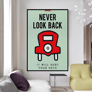 Never Look Back: Monopoly Canvas Wall Art-Wall Posters