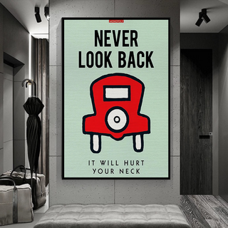 Never Look Back: Monopoly Canvas Wall Art-Wall Posters