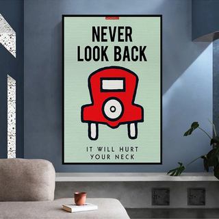 Never Look Back: Monopoly Canvas Wall Art-Wall Posters