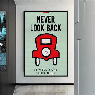 Never Look Back: Monopoly Canvas Wall Art-Wall Posters