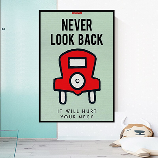 Never Look Back: Monopoly Canvas Wall Art-Wall Posters