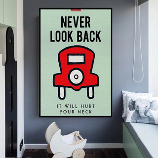 Never Look Back: Monopoly Canvas Wall Art-Wall Posters