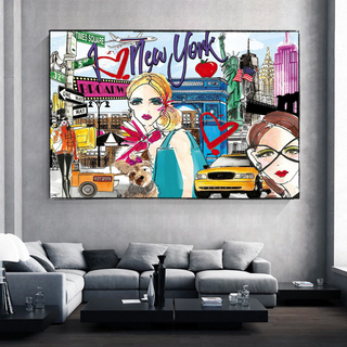 New York Love Canvas Wall Art-Wall Posters