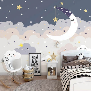 Nighty Night Moon Nursery Wallpaper - Transform Baby's Room-Kids Room Wallpaper