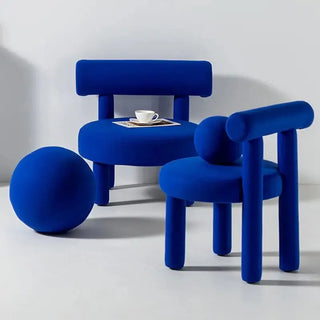 Nordic Chubby Designer Velvet Chair-Chairs & Stools