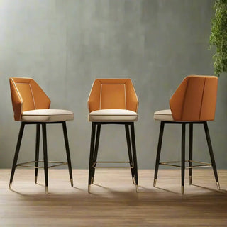 Nordic Gourtas Leather Bar Chair Stool-Bar Stools