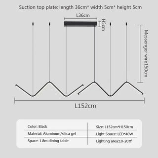 Nordic Pendant Light Art Line LED Hanging Lamp-Kitchen Island