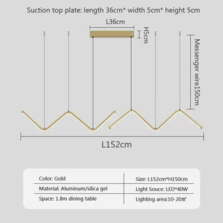 Nordic Pendant Light Art Line LED Hanging Lamp-Kitchen Island